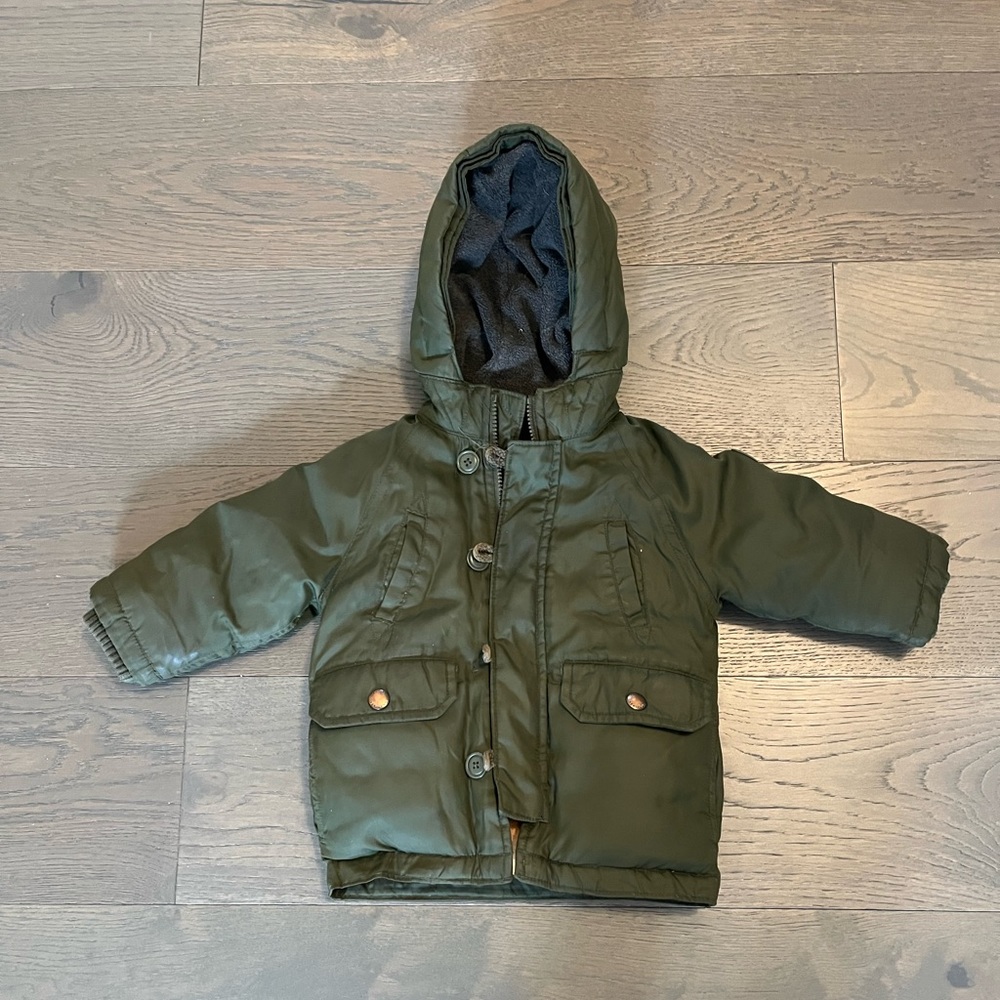 Gap army green warmest jacket 12-18M GUC